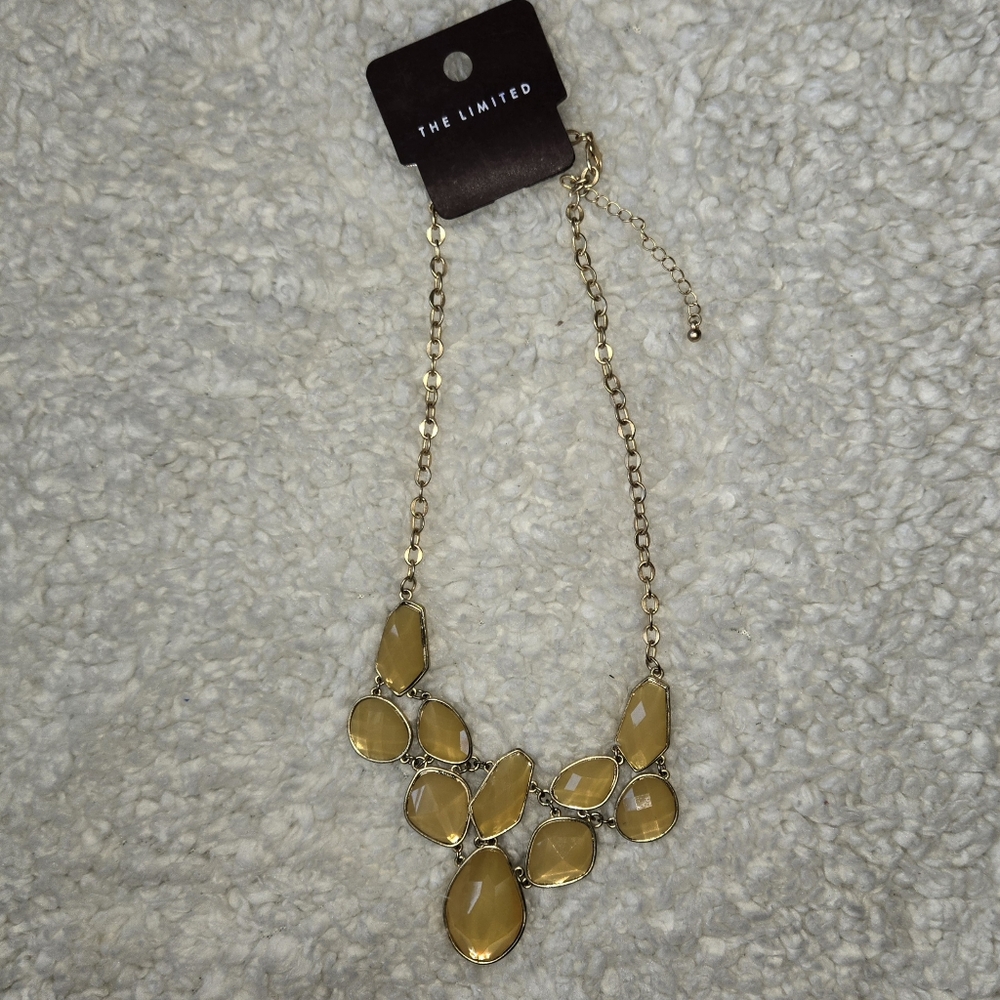The Limited Beautiful Elegant Gold Statement Necklace Gold Chain And Gold Stones